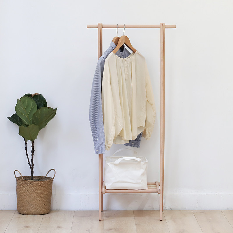 实木落地衣架卧室不占地方小型挂衣架次净迷你隔夜衣服家用衣帽架