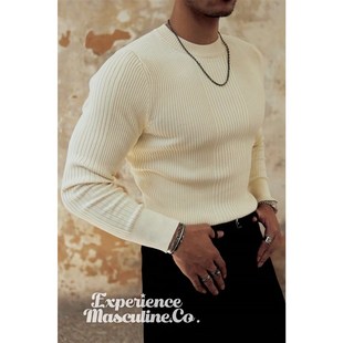 复古 T恤男内搭纯棉保暖毛衣线衣美式 柴米紧身针织重磅打底衫 长袖