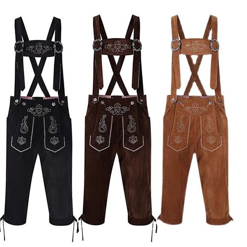 德国啤酒节背带裤成人男款德国啤酒裤子巴伐利亚传统服装七分裤子