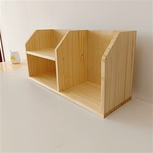 实木桌面简易收纳架置物架小书架松木飘窗多层厨房整理化妆办公桌