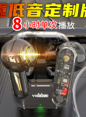 时尚超重低音无线耳机蓝牙半入耳式透明降噪超长续航大电量低音炮