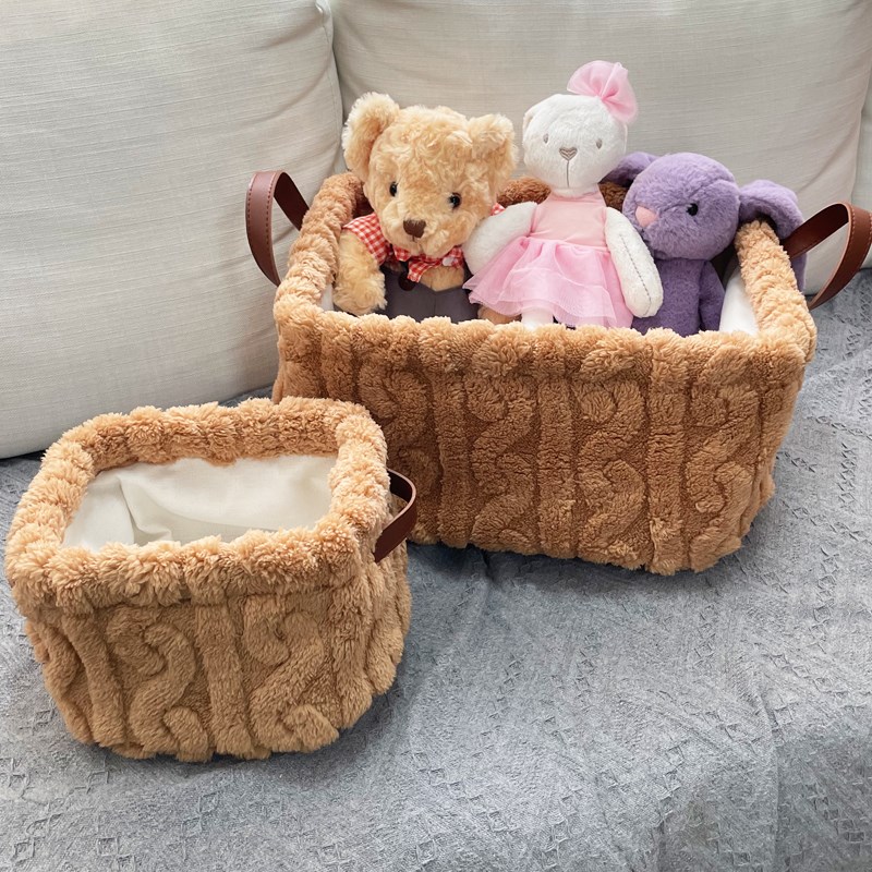 外贸毛绒玩具收纳箱公仔玩偶收纳筐毛巾浴巾置物储物箱杂物收纳篮