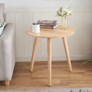 N5实木小d圆桌茶几小桌子圆形小茶几简易小圆茶几阳台小茶桌小圆