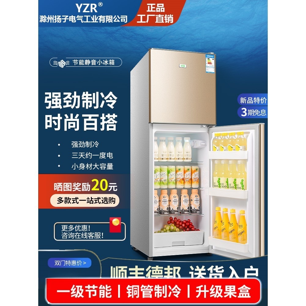 扬子电气小冰箱家用小型中型双门冷冻冷藏迷你宿舍租房用一级节能
