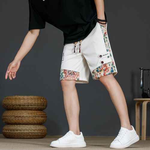 2025新款国潮运动短裤男夏季中国风潮牌五分裤青少年潮流休闲裤子