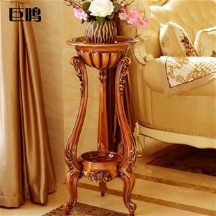 欧式 仿实 花架客厅植物k绿萝室内地面盆景架阳台白色复古花几整装