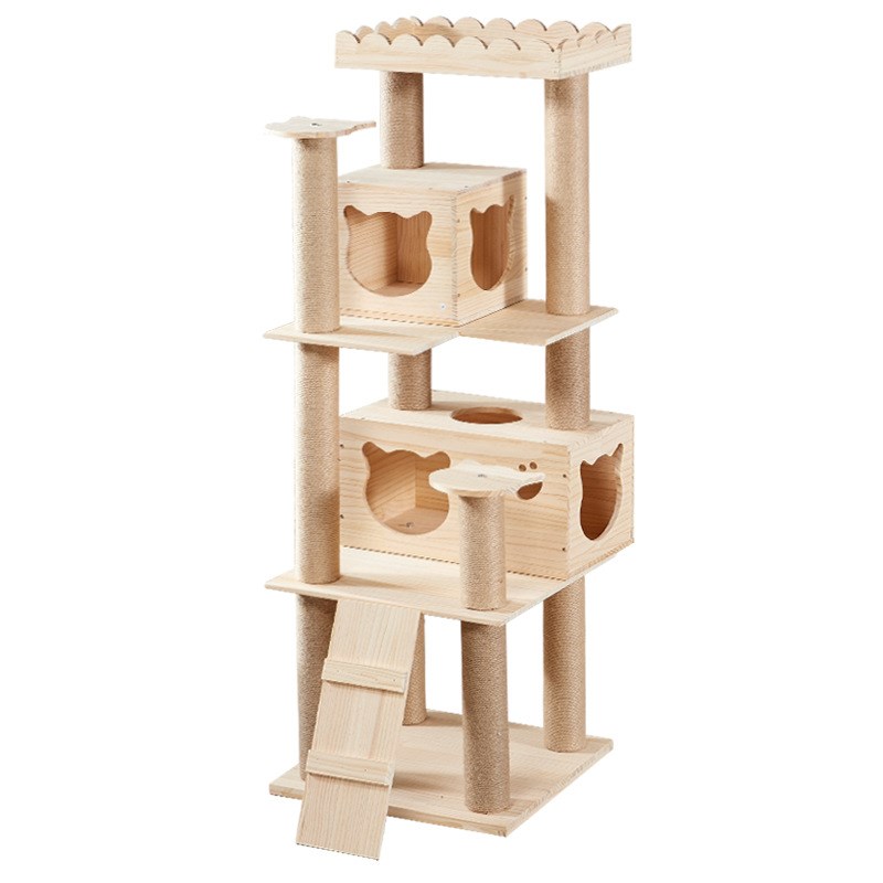 松木猫窝猫树猫爬架猫咪玩具宽敞A猫房子大号猫咪木质猫架家具工