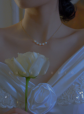 回馈款!2021新款女有核淡水珍珠项链锁骨链百搭复古小众妈妈款