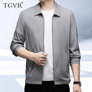 中年爸爸装 轻薄款 中老年行政休闲外套 新款 夹克男2024年夏季