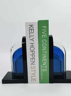 新古典样板间书立水n晶魔方书档摆件欧式酒店书房书靠软装家居饰