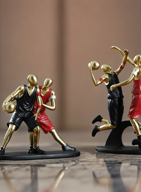 轻奢现代创意f儿童房摆件篮球人物模型摆设客厅酒柜玄关装饰品礼