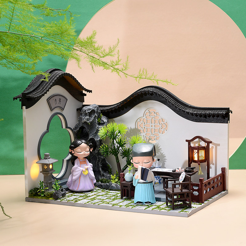 diy小屋 成人中国风古建筑庭院手工创意制作拼装模型玩具生日礼物,玩具/童车/益智/积木/模型,建筑/DIY小屋/拼装模型,淘宝优惠券,粉丝福利购,淘宝优惠卷