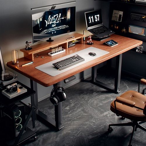 电动升降桌小型90定制办公桌子桌腿支架智能自动家用实木升降书桌