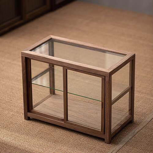 胡桃木双推胡桃FTMCG268茶物柜纳实木玻木璃茶柜展示柜茶具储收柜