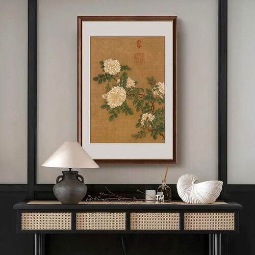 法式中小国风B-397客众厅装饰画新中式挂画茶书室房中古风壁画复