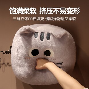 爱豆腐块猫咪抱枕正方形黑猫暹罗猫灰猫玩偶毛绒大靠垫靠枕