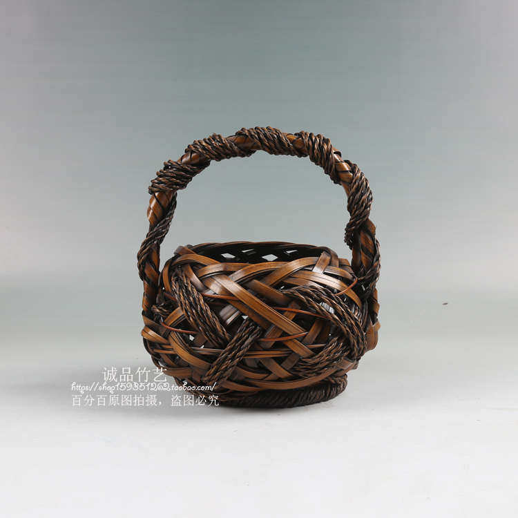 小瓶架蓝插篮挂篮手工邮提手包竹编新款悬器