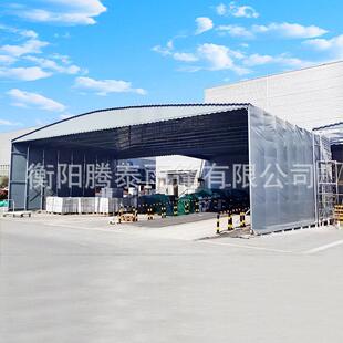 全定制仓储棚动伸缩雨棚工推拉雨篷国厂移雨推拉棚物流棚篷阻燃遮