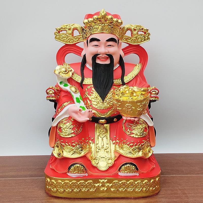 财神爷佛像树脂神像家用供奉客厅办公室店铺开业彩绘文财神像佛像