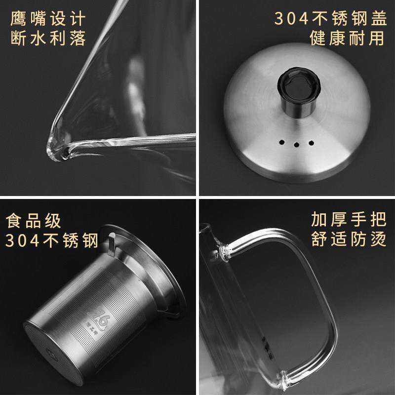 台湾76泡茶壶茶水分离飘逸杯办公室玻璃过滤简易茶壶冲茶茶具套装