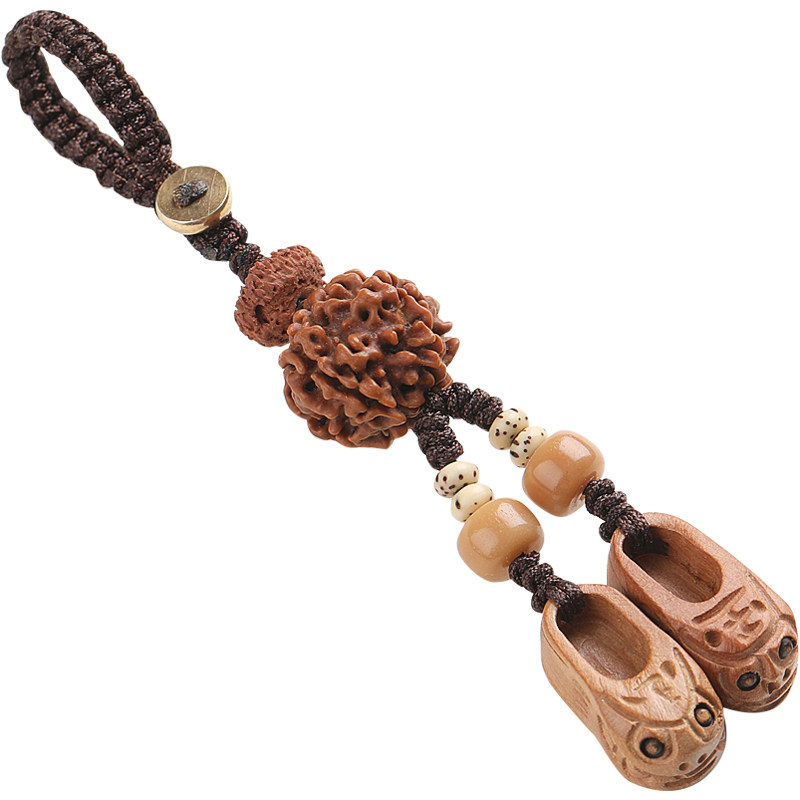 桃木虎头鞋男士汽车钥匙扣挂件保平安个性创意手工女手机链挂饰品,节庆用品/礼品,钥匙扣,淘宝优惠券,粉丝福利购,淘宝优惠卷