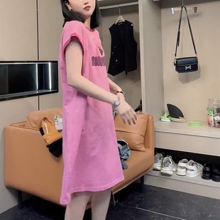 网红睡衣学生圆领可爱家居服可外穿 睡裙女夏卡通宽松大码 时尚 短袖