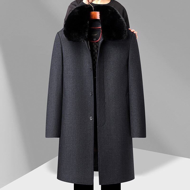 冬季中老年男士外套可拆卸内胆呢子风衣翻领毛呢大衣长款加绒加厚,男装,毛呢大衣,淘宝优惠券,粉丝福利购,淘宝优惠卷