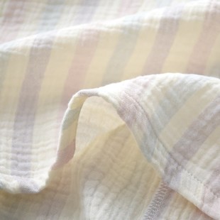 家居服套装 彩虹条简约睡衣女士春秋夏季 开衫 宽松长袖 纯棉纱布薄款