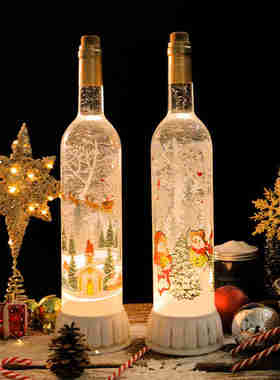 圣诞节酒柜装饰品摆件音乐盒客厅创意电视柜水晶球工艺品开业礼物