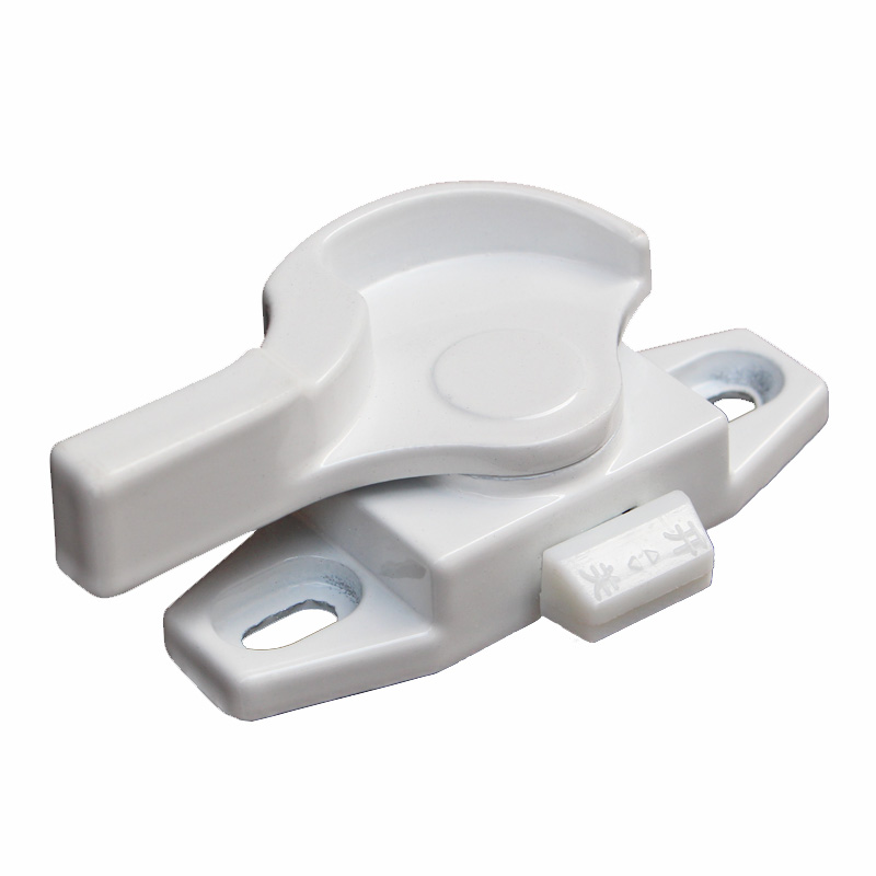 4个 塑钢窗锁扣推拉平移门窗月牙锁搭扣配件窗户钩锁带保险月牙锁