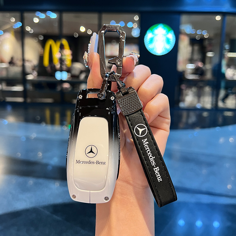 适用奔驰钥匙套e300l扣c260le级a200L壳glc男女gle车a180L包c200L