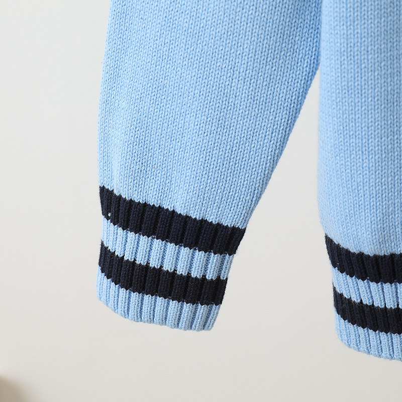 儿童开衫毛衣学院风针织衫男童幼儿园园服女童外套纯棉浅蓝色校服,童装/婴儿装/亲子装,毛衣/针织衫,淘宝优惠券,粉丝福利购,淘宝优惠卷