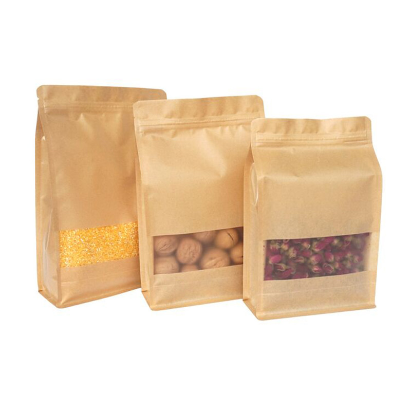 牛皮纸袋档八边封袋礼品袋食品红枣核桃茶叶自立自封密封包装袋