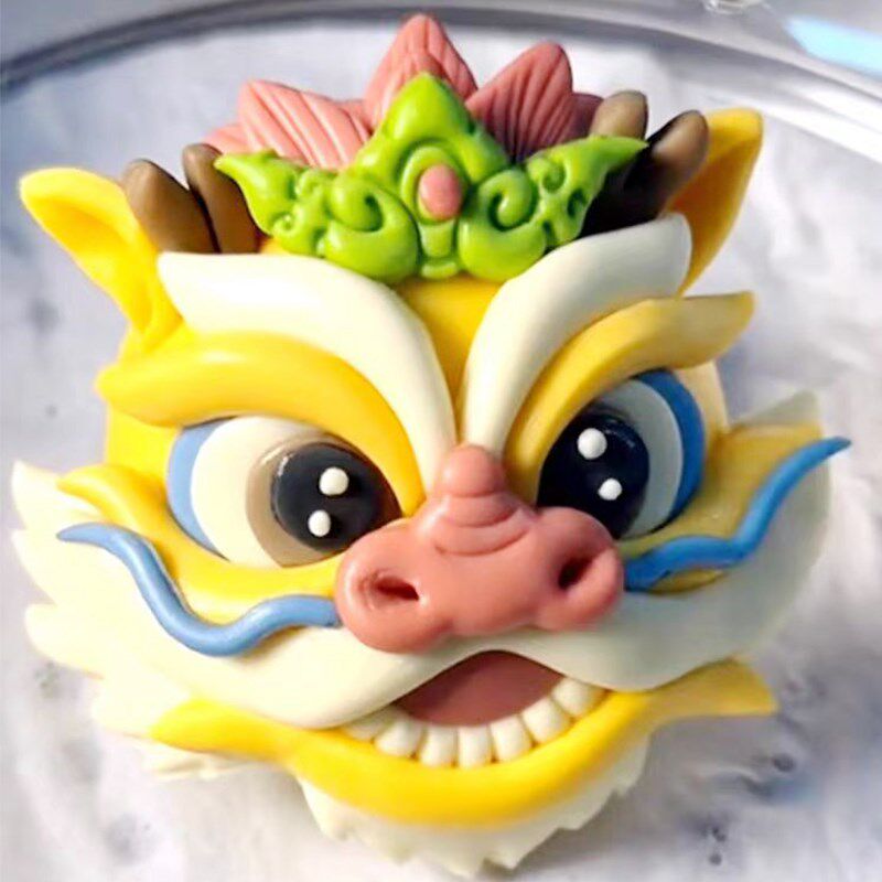 龙年国潮立体醒狮龙头馒头模具样面食家用做包子饽饽造型磨