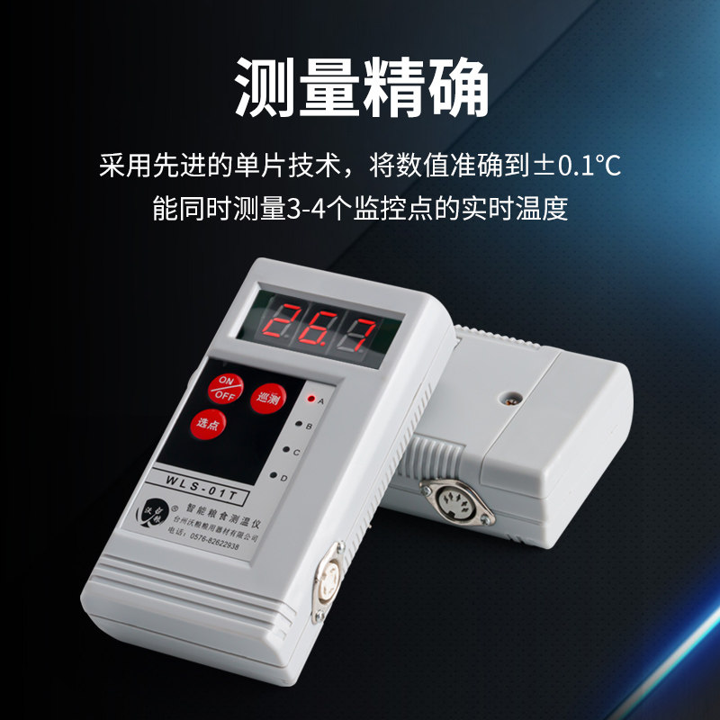 微电脑自动巡回测温仪粮温检测仪手持粮食测温仪电阻测温杆点点