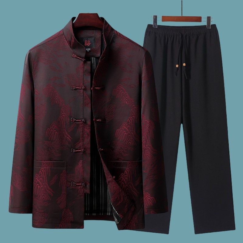 春秋季唐装男中老年人生日婚宴喜服爷爷外套爸爸装中国风套装棉衣,男装,唐装,淘宝优惠券,粉丝福利购,淘宝优惠卷