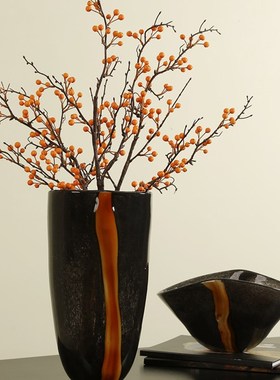 跃动的岩浆艺术琉璃花瓶轻奢客厅茶几电视柜可水培插花花器装饰品