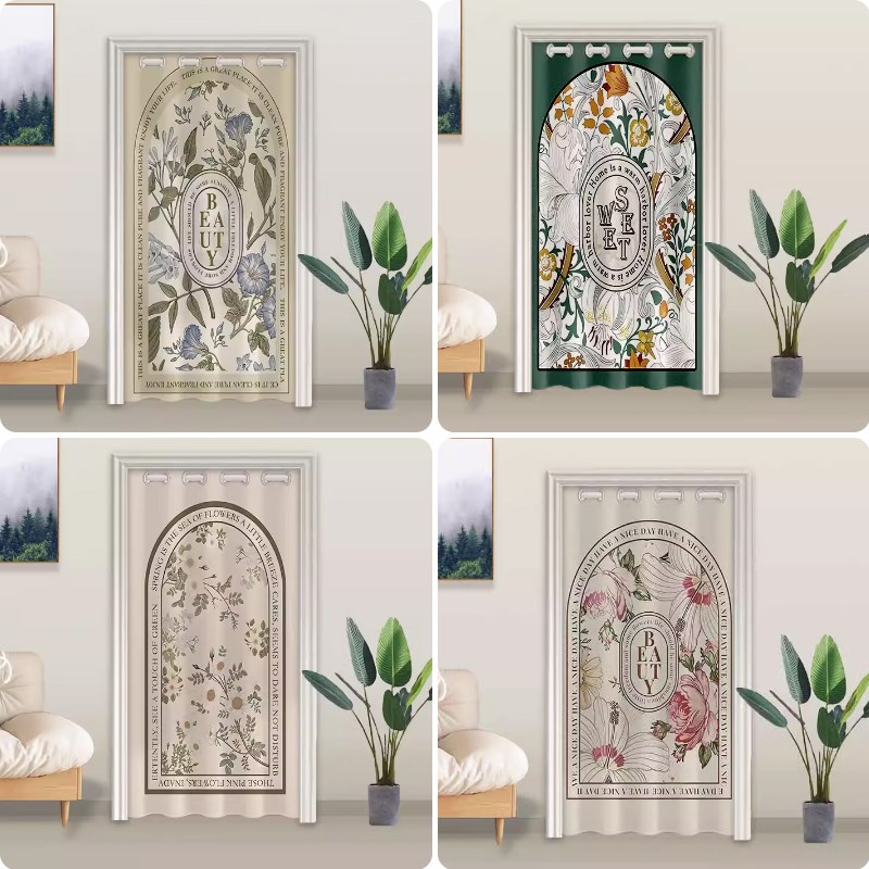 法式田园门帘卧室卫生间厨房布帘遮挡帘房间分离神器防尘帘隔断帘