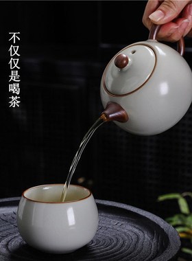 方天星大师汝窑主人杯开片陶瓷家用品茗杯高档复古风汝瓷陶瓷杯子