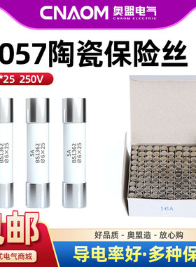 陶瓷保险丝管R057熔芯6x25mm熔断器RO57芯子250V 2A6A10A30A