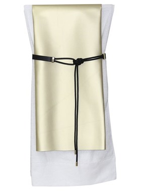 样板房卫生间浴室淋浴房展厅绑带浴巾皮革扣套装民宿毛巾丝带摆件