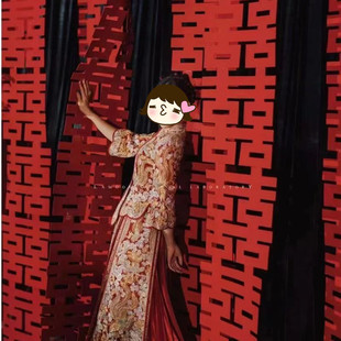 接亲剪纸舞龙结婚拍照新娘手持彩龙古风晨袍拍照道具秀禾中国风