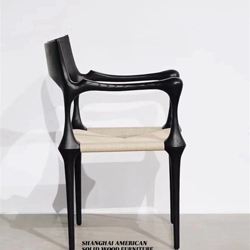 复古餐椅新中式高靠背法式餐椅设计师艺术创意简约编藤扶手餐桌椅,住宅家具,餐椅,淘宝优惠券,粉丝福利购,淘宝优惠卷