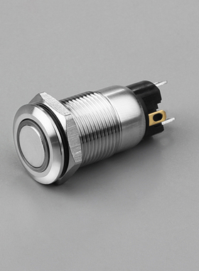 卓朗齐12mm金属按钮开关平头自锁带红绿色灯防水环形发光内置电阻