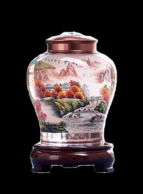 淄博琉璃一品堂内画茶叶罐鼻烟壶纯手工送老外出国礼品居家摆设