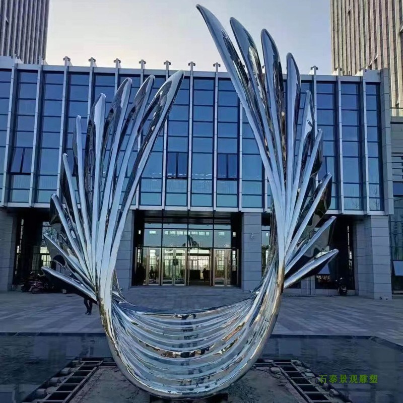 不锈钢水景圆环雕塑金属艺术创意跳舞蹈少女人物雕像户外楼盘景观