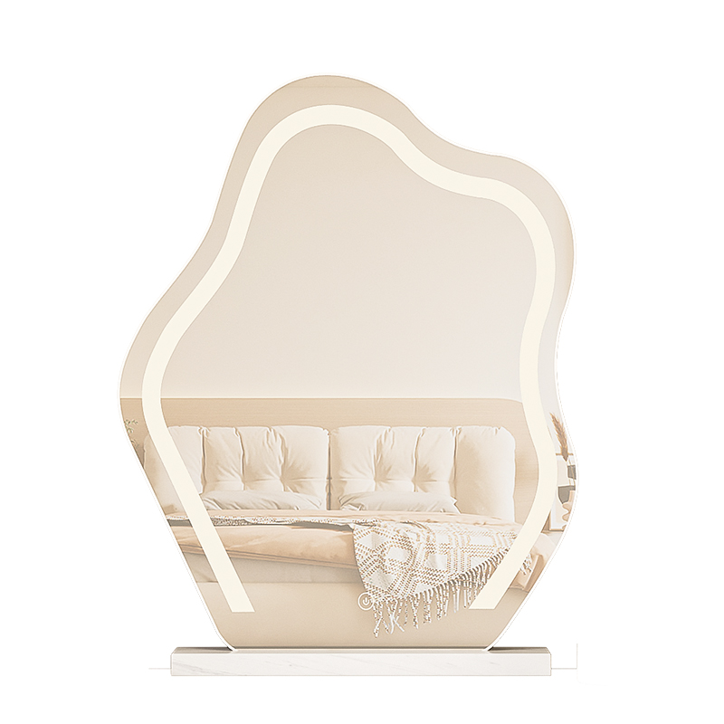 云朵化妆镜子带灯梳妆台镜轻奢高级台式桌面智能LED灯台式梳妆镜