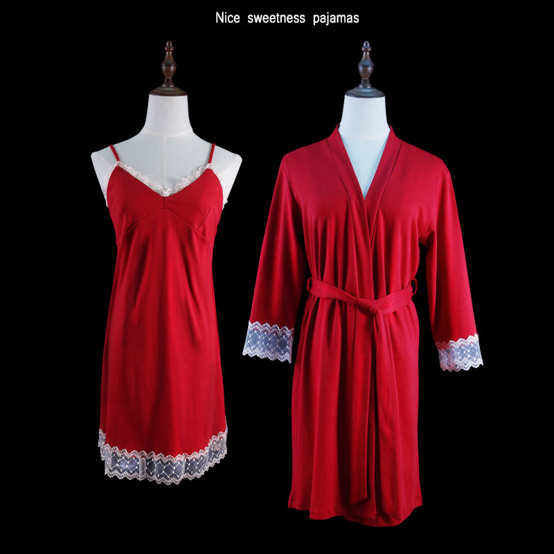 纯棉秋冬睡裙女甜美风蕾丝性感睡袍晨袍男女款情侣结婚家居服套装,女士内衣/男士内衣/家居服,睡袍/浴袍,淘宝优惠券,粉丝福利购,淘宝优惠卷