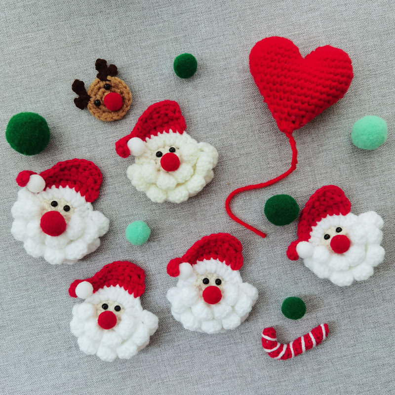 耶诞老人胸针耶诞节小礼物毛衣帽子配饰钥匙扣挂件diy钩织材料包,节庆用品/礼品,圣诞礼品,淘宝优惠券,粉丝福利购,淘宝优惠卷