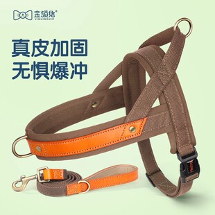 夏天中大型犬狗狗牵引绳背心式胸背带柴犬拉布拉多防爆冲遛狗绳子